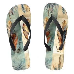 Aztec Tribal Feathers Medicinal Stick Badesandalen