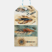Aztec Tribal Feathers Medicinal Stick Geschenkanhänger (Rückseite)