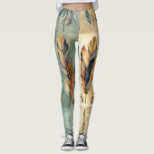 Aztec Tribal Feathers Medicinal Stick Leggings (Vorderseite)