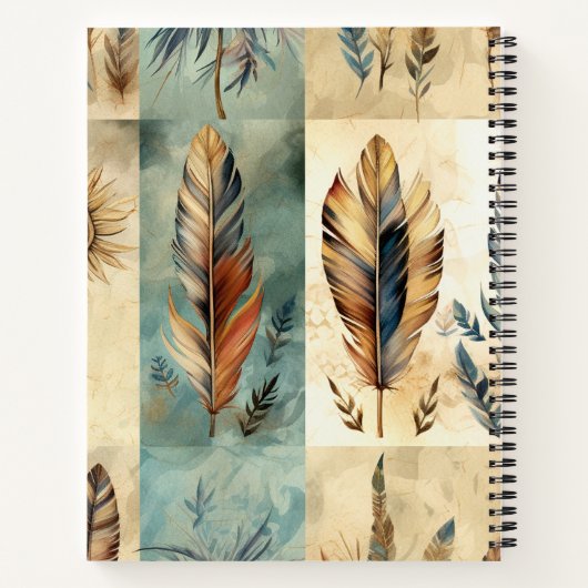 Aztec Tribal Feathers Medicinal Stick Notizblock (Rückseite)