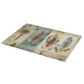 Aztec Tribal Feathers Medicinal Stick Schneidebrett (Ecke)
