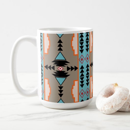 Aztec Tribal Geometric Kaffeetasse (Mit Donut)