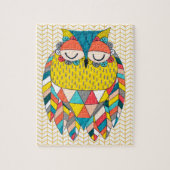 Aztec Tribal Modern Owl Chevron Art Puzzle (Vertikal)