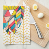 Aztec Tribal Modern Owl Illustration Küchentuch (Viertel Falte)