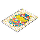 Aztec Tribal Modern Owl Illustration Notebook Notizblock (Linke Seite)