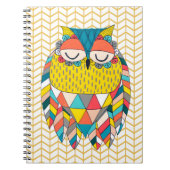 Aztec Tribal Modern Owl Illustration Notebook Notizblock (Vorderseite)