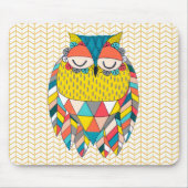 Aztec Tribal Modern Owl Zickzack Mousepad (Vorne)