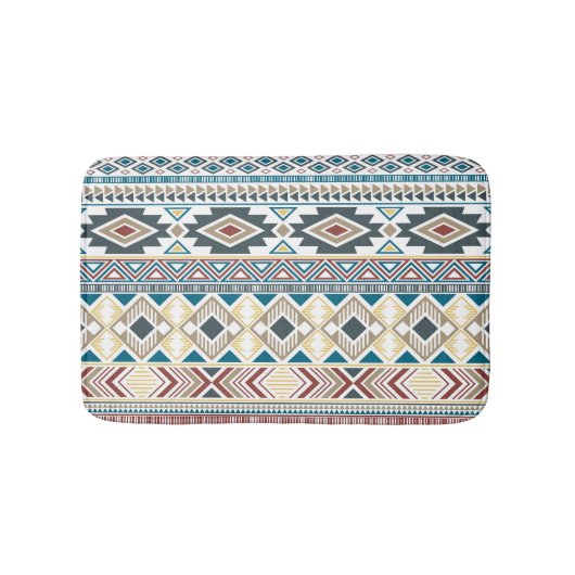 Aztec Tribal Motifs: Geometrisches Nahtloses Desig Badematte (Vorderseite)