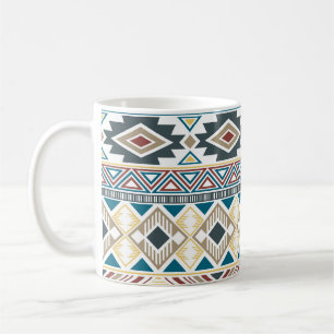Aztec Tribal Motifs: Geometrisches Nahtloses Desig Kaffeetasse