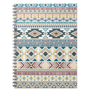 Aztec Tribal Motifs: Geometrisches Nahtloses Desig Notizblock