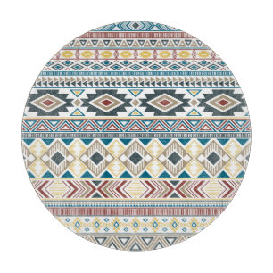 Aztec Tribal Motifs: Geometrisches Nahtloses Desig Schneidebrett