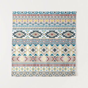 Aztec Tribal Motifs: Geometrisches Nahtloses Desig Wandteppich