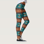 Aztec Tribal Muster Blau Leggings (Rechts)