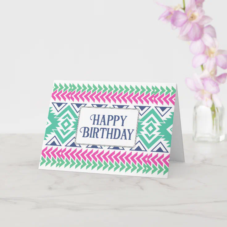 Aztec Tribal Muster Happy Birthday Karte Zazzle.de