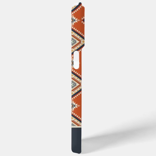Aztec Tribal Muster Rust Personalisierter Name Case-Mate iPhone Hülle (Rückseite / Rechts)