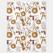 Aztec Tribal-Muster-Wohngestaltung Fleecedecke (Vorderseite)