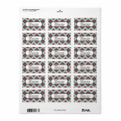 Aztec Tribal Native American Red Blue Pattern Adressaufkleber (Vorne)