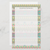 Aztec Tribal Native Pastel Geometric Muster Briefpapier (Vorne/Hinten)