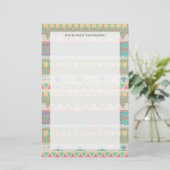 Aztec Tribal Native Pastel Geometric Muster Briefpapier (Stehend Vorderseite)