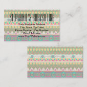 Aztec Tribal Native Pastel Geometric Muster Visitenkarte (Vorne/Hinten)