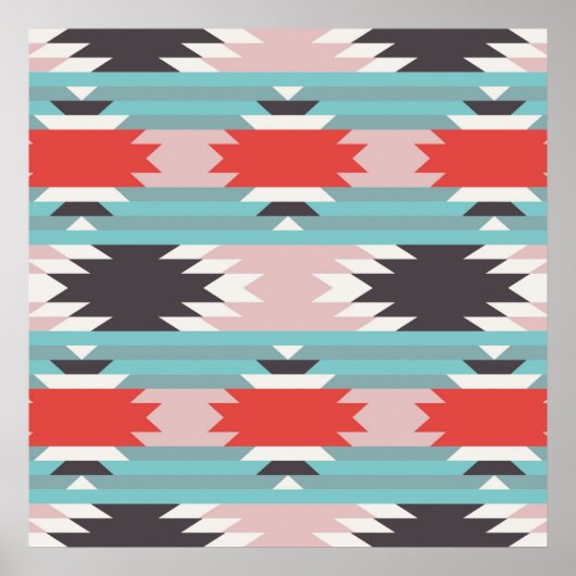 Aztec Tribal Pattern Indianerprinzen Poster (Vorne)