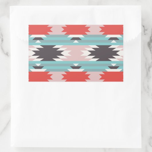 Aztec Tribal Pattern Indianerprinzen Rechteckiger Aufkleber (Tasche)