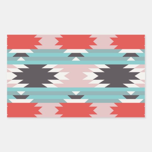 Aztec Tribal Pattern Indianerprinzen Rechteckiger Aufkleber (Vorderseite)