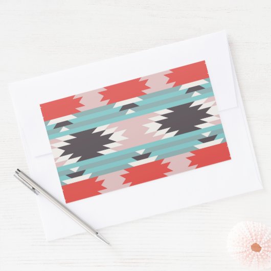 Aztec Tribal Pattern Indianerprinzen Rechteckiger Aufkleber (Umschlag)