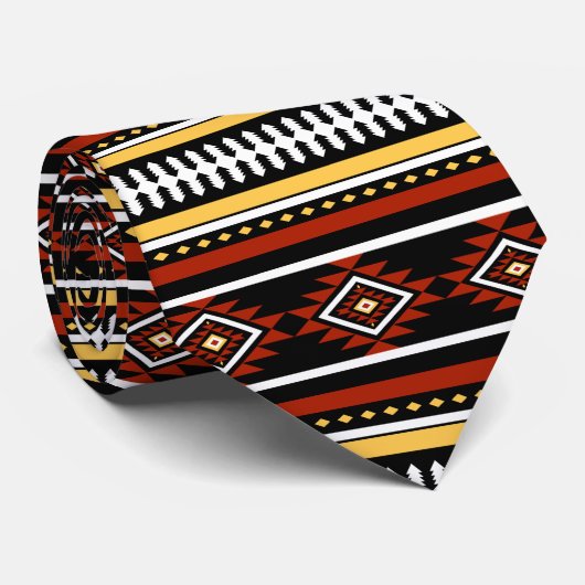 Aztec Tribal Pattern Krawatte (Gerollt)
