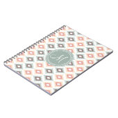Aztec Tribal Pink Pink Monogram Muster Notizblock (Linke Seite)