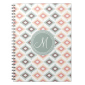 Aztec Tribal Pink Pink Monogram Muster Notizblock (Vorderseite)