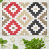 Aztec Tribal Print Ikat Diamond Muster Geschirrtuch (Gefaltet)