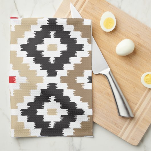 Aztec Tribal Print Ikat Diamond Muster Geschirrtuch (Viertel Falte)