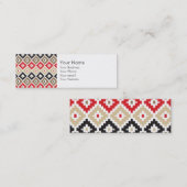 Aztec Tribal Print Ikat Diamond Muster Mini Visitenkarte (Vorne/Hinten)