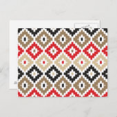 Aztec Tribal Print Ikat Diamond Muster Postkarte (Vorne/Hinten)