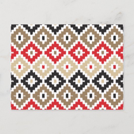 Aztec Tribal Print Ikat Diamond Muster Postkarte (Vorderseite)