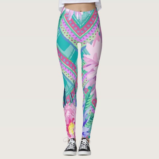 Aztec Tribal Print Leggings (Vorderseite)