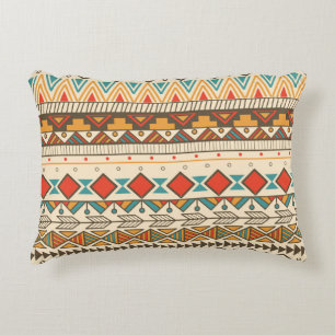 Aztec Tribal Striped Vintag Illustration Dekokissen