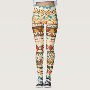 Aztec Tribal Striped Vintag Illustration Leggings