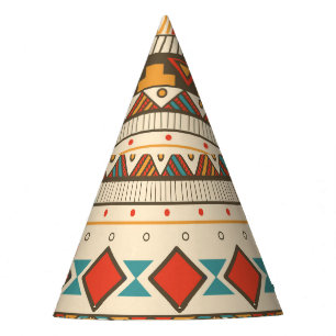 Aztec Tribal Striped Vintag Illustration Partyhütchen