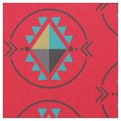 Aztec Tribal Symbol Red Pattern Fabric Stoff (Nahaufnahme)