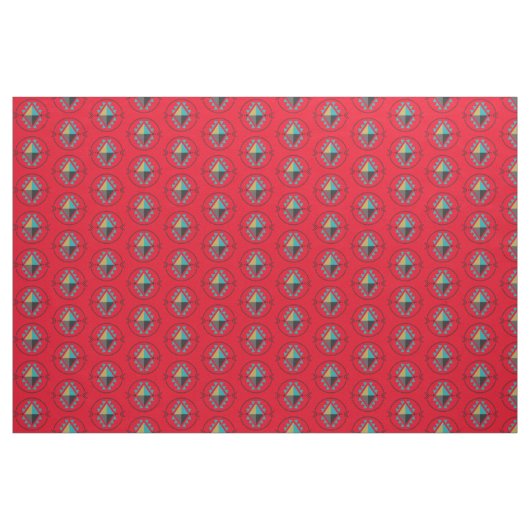 Aztec Tribal Symbol Red Pattern Fabric Stoff (Yard (91,4 cm))