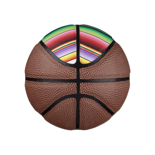 Aztec Tribal Traditionelle Textilfarben Linie m Mini Basketball (Rechts)