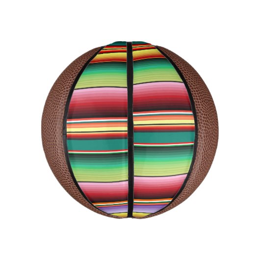 Aztec Tribal Traditionelle Textilfarben Linie m Mini Basketball (Vertikal)