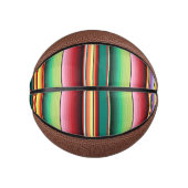 Aztec Tribal Traditionelle Textilfarben Linie m Mini Basketball (Vorderseite)