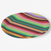 Aztec Tribal Traditionelle Textilfarben Linie m Pappteller (Schrägansicht)