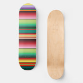Aztec Tribal Traditionelle Textilfarben Linie m Skateboard (Vorderseite)