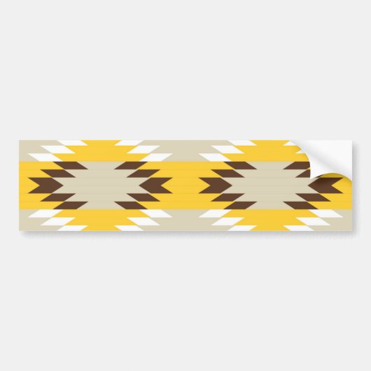 Aztec Tribal Yellow Brown Indianerdesigns Autoaufkleber (Vorne)