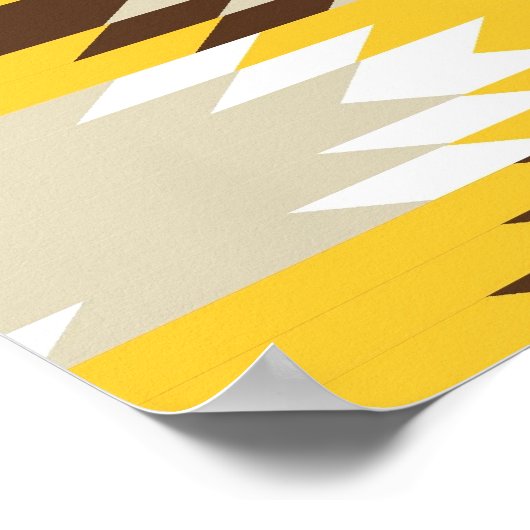 Aztec Tribal Yellow Brown Indianerdesigns Poster (Ecke)