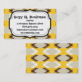 Aztec Tribal Yellow Brown Indianerdesigns Visitenkarte (Vorne/Hinten)